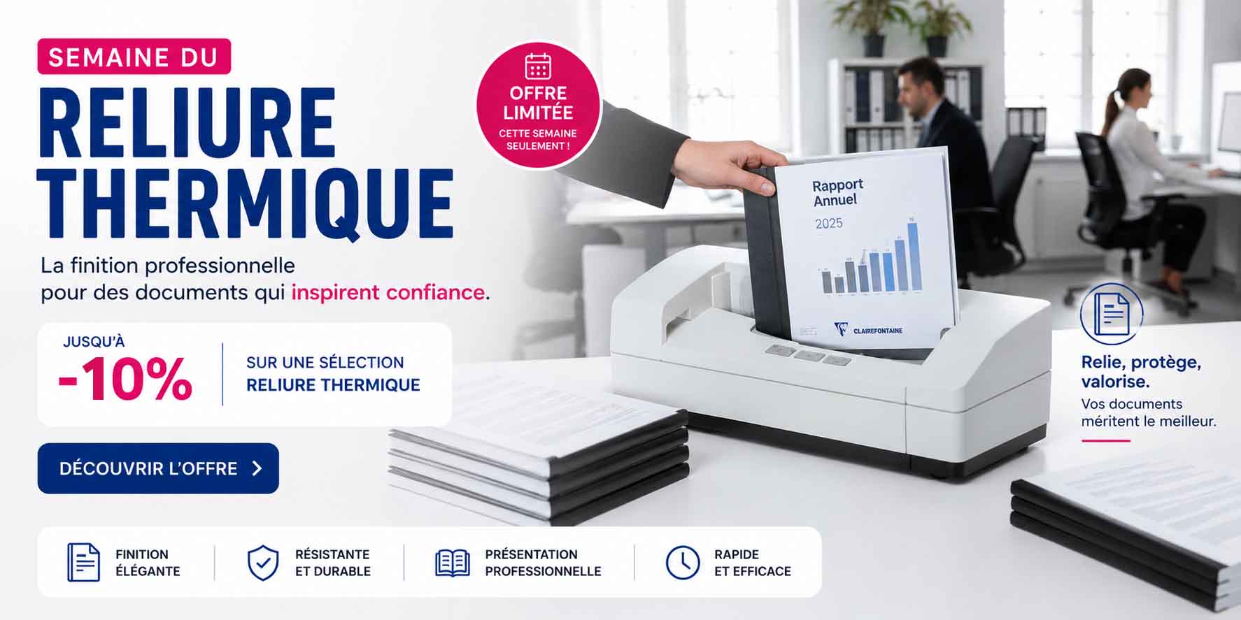 utilisez une machine à relier pour relier vos documents professionnels