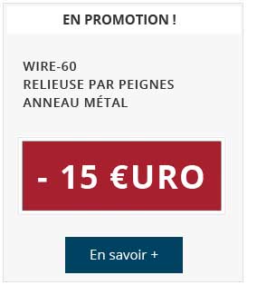 Promotion sur la relieuse Wire-60 : -15 euro
