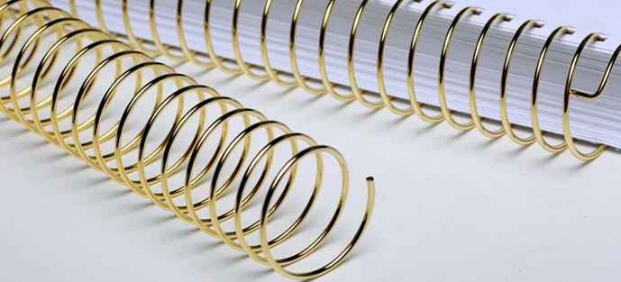 pour relier des dossiers de 20 à 460 feuilles 80 gr/m² : les spirales Coil métalliques 34 boucles (Pas 3:1)