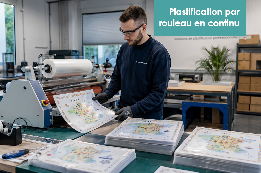 plastifier en continu avec rouleau