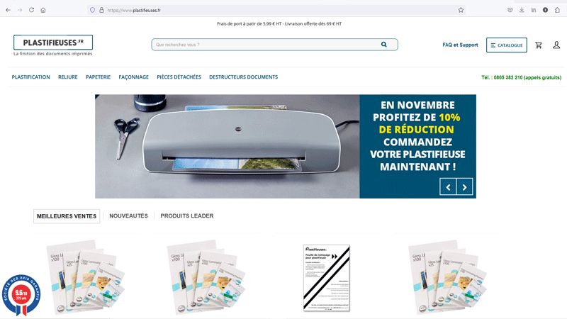 Conditions Générales de Vente du site Plastifieuses.fr